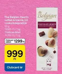 Tesco The Belgian Hearts salted brownie ízű csokoládépraliné ajánlat