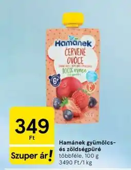 Tesco Hamánek gyümölcs- és zöldségpüré ajánlat