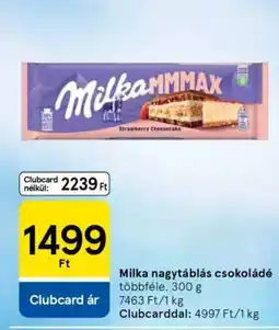 Tesco Milka nagytáblás csokoládé ajánlat