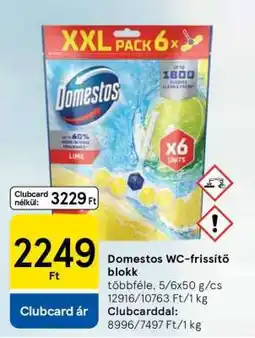 Tesco Domestos WC-frissítő blokk ajánlat
