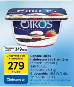 Tesco Danone Oikos habdesszert és krémtúró ajánlat