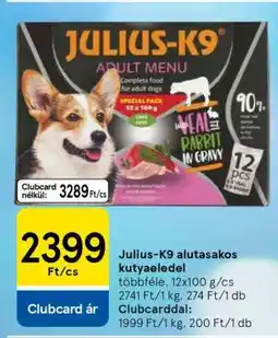 Tesco Julius-K9 alutasakos kutyaeledel ajánlat