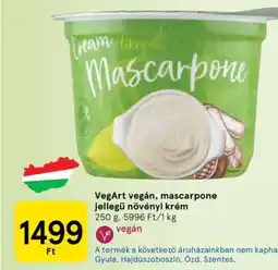 Tesco VegArt vegán, mascarpone jellegű növényi krém ajánlat