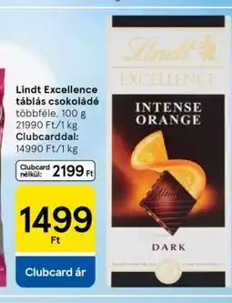 Tesco Lindt Excellence táblás csokoládé ajánlat