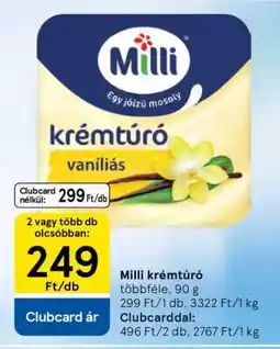 Tesco MILLI﻿﻿ Krémtúró ajánlat