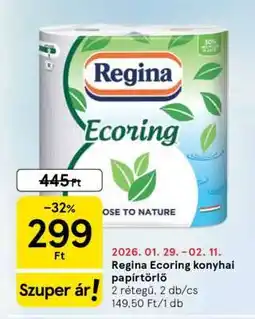 Tesco Regina Ecoring konyhai papírtörlő ajánlat