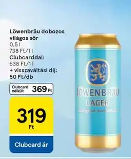 Tesco Löwenbräu dobozos világos sör ajánlat