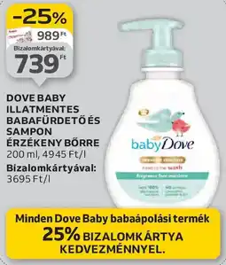 Auchan Dove Baby Illatmentes babafürdető és sampon érzékeny bőrre ajánlat