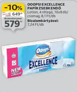 Auchan Ooops! Excellence papírzsebkendő ajánlat