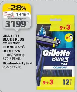 Auchan Gillette Blue 3 Plus Comfort eldobható borotva ajánlat