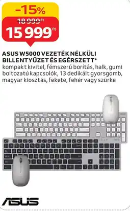 Auchan Asus W5000 vezeték nélküli billentyűzet és egérszett ajánlat