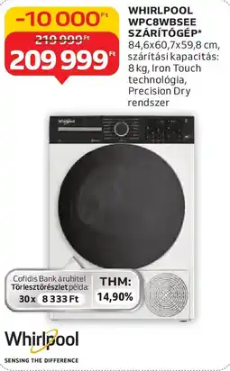Auchan Whirlpool WPC8WBSEE szárítógép ajánlat