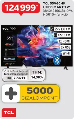 Auchan TCL 55V6C 4K UHD Smart TV ajánlat