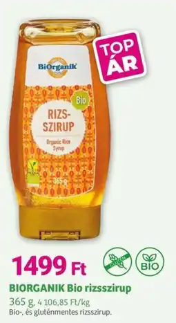 Herbaház BIORGANIK Bio rizsszirup ajánlat