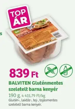 Herbaház BALVITEN Gluténmentes szeletelt barna kenyér ajánlat