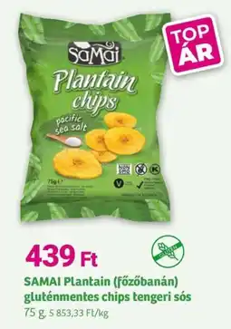 Herbaház SAMAI Plantain (főzőbanán) gluténmentes chips tengeri sós ajánlat