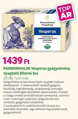 Herbaház PANNONHALMI Vesperas gyógynövény nyugtató filteres tea ajánlat