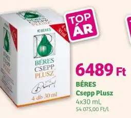 Herbaház BÉRES Csepp Plusz ajánlat