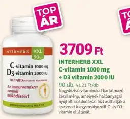 Herbaház INTERHERB XXL C-vitamin 1000 mg + D3-vitamin 2000 IU ajánlat