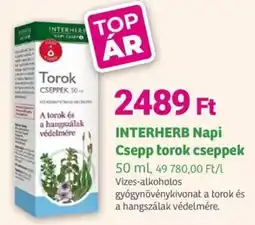 Herbaház INTERHERB Napi Csepp torok cseppek ajánlat