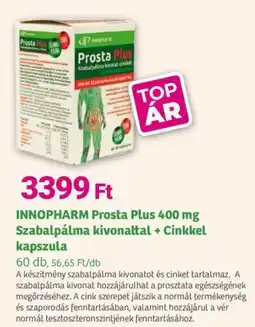 Herbaház INNOPHARM Prosta Plus 400 mg Szabalpálma kivonattal + Cinkkel kapszula ajánlat