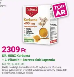 Herbaház DR. HERZ Kurkuma + C-Vitamin + Szerves cink kapszula ajánlat