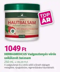 Herbaház HERBAMEDICUS Vadgesztenyés vörös szőlőlevél balzsam ajánlat