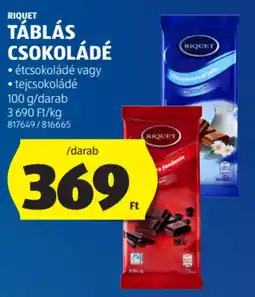 ALDI Riquet Táblás csokoládé ajánlat