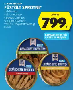 ALDI Almare Seafood Füstölt sprotni ajánlat
