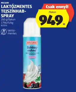 ALDI Milsani laktózmentes tejszínhabspray ajánlat