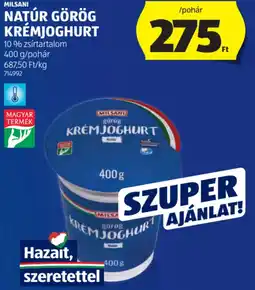 ALDI Milsani Natúr görög krémjoghurt ajánlat