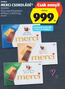ALDI Storck Merci csokoládé ajánlat
