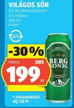 ALDI Világos sör ajánlat