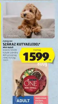 ALDI PURINA ONE SZÁRAZ KUTYAELEDEL Mini Adult ajánlat