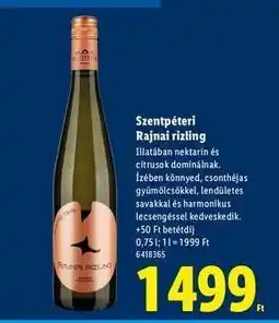 Lidl Szentpéteri Rajnai rizling ajánlat