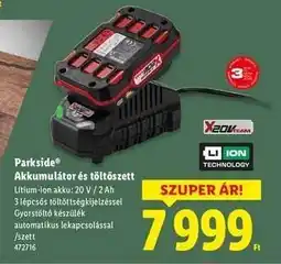 Lidl PARKSIDE Akkumulátor és töltőszett ajánlat