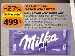 Auchan MILKA Táblás csokoládé ajánlat
