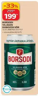Auchan Borsodi Világos Dobozos Sör ajánlat