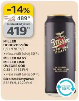 Auchan Miller Dobozos Sör ajánlat