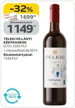Auchan Teleki Villányi Kékfrankos ajánlat