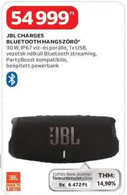 Auchan JBL CHARGE5 BLUETOOTH HANGSZÓRÓ ajánlat