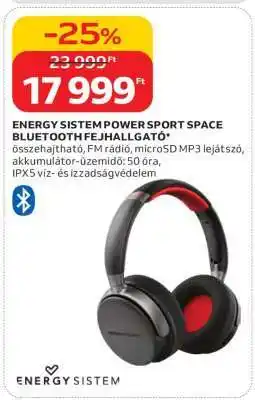 Auchan ENERGY SISTEM POWER SPORT SPACE BLUETOOTH FEJHALLGATÓ ajánlat