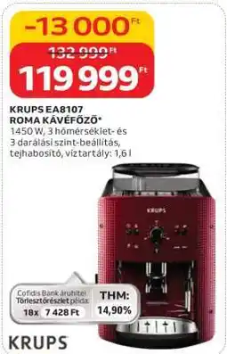 Auchan KRUPS EA8107 ROMA KÁVÉFŐZŐ ajánlat
