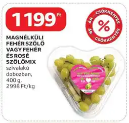 Auchan Magnélküli fehér szőlő vagy fehér és rosé szőlőmix ajánlat