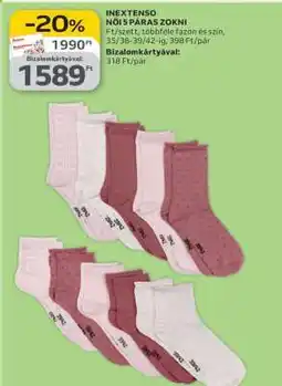 Auchan INEXTENSO NŐI 5 PÁRAS ZOKNI ajánlat