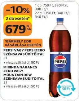 Auchan Pepsi vagy Pepsi Zero szénsavas üdítőital ajánlat