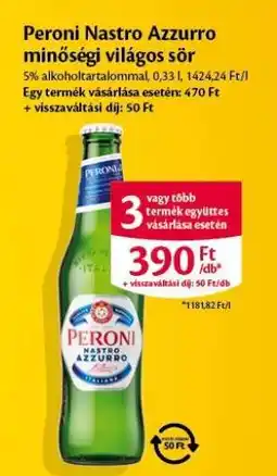 EcoFamily Peroni Nastro Azzurro minőségi világos sör ajánlat