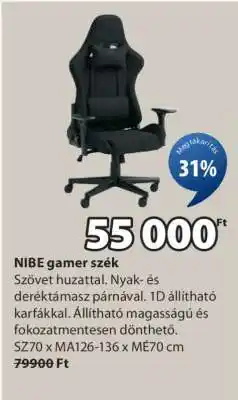JYSK NIBE gamer szék ajánlat