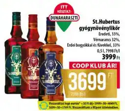 Coop St. Hubertus gyógynövénylikőr ajánlat