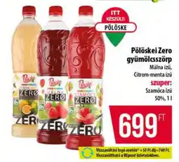 Coop Pölöskei Zero gyümölcsszörp ajánlat